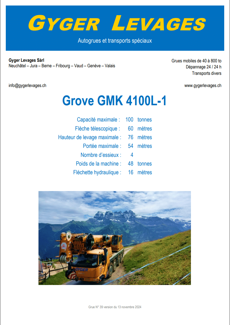 Image de la grue mobile télescopique 100 tonnes - GMK 4100L-1