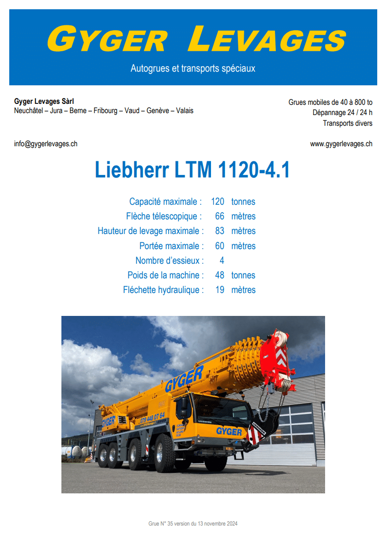 Image de la grue mobile télescopique 120 tonnes - LTM 1120-4.1