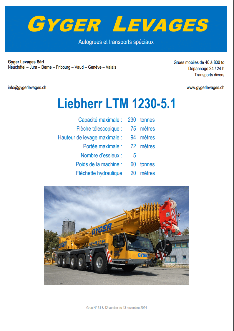 Image de la grue mobile télescopique 230 tonnes - LTM 1230-5.1