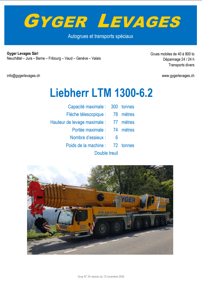 Image de la grue mobile télescopique 300 tonnes - LTM 1300-6.2