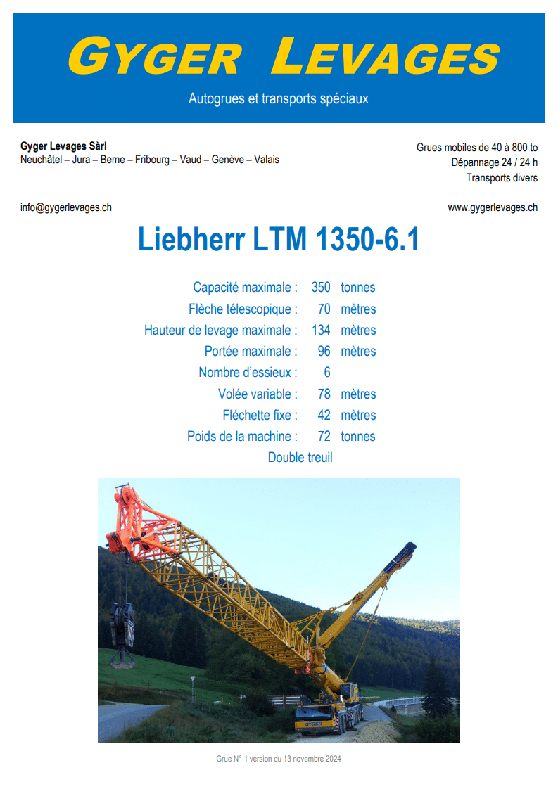 Image de la grue mobile télescopique 350 tonnes - LTM 1350-6.1