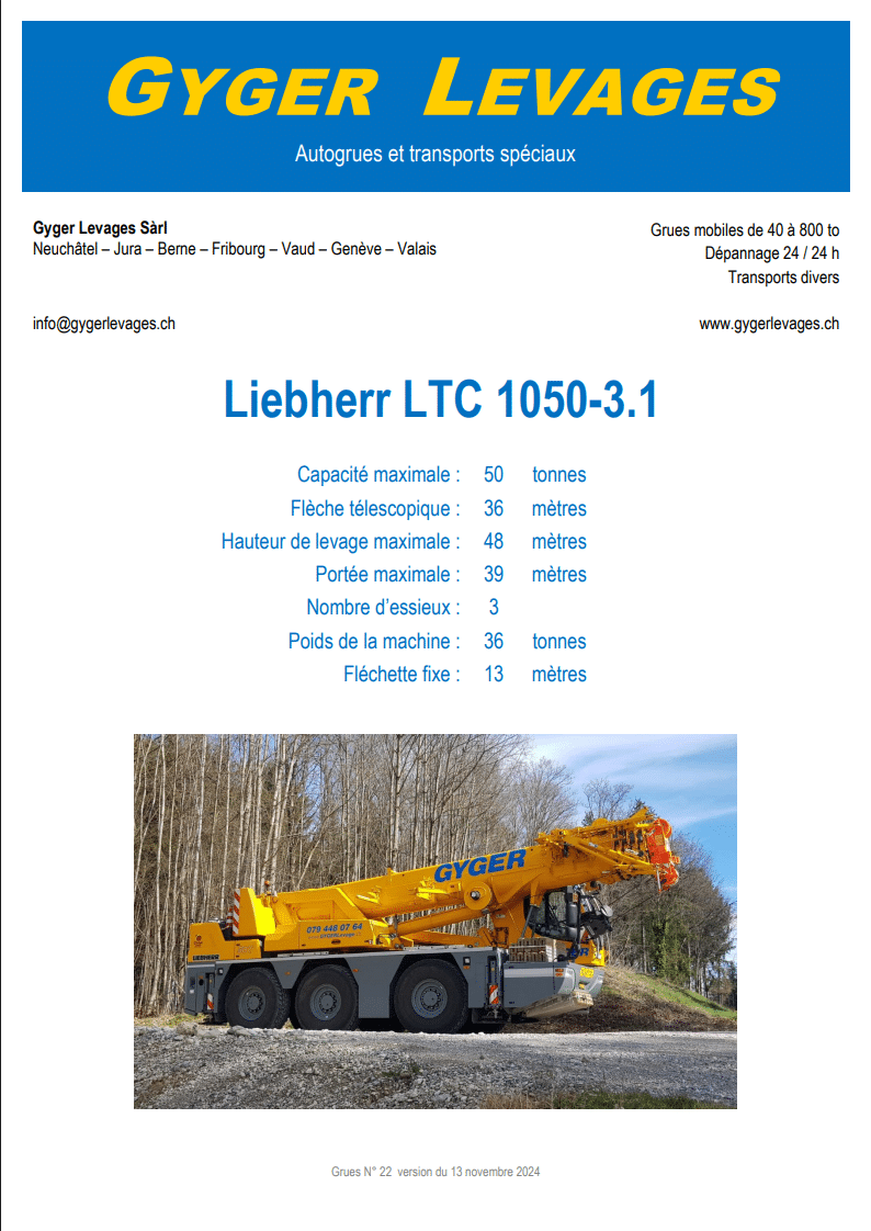 Image de la grue mobile télescopique 50 tonnes - LTC 1050-3.1