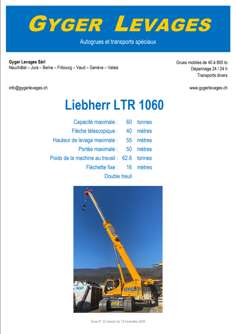 Image de Grues mobiles de construction 60 tonnes - LTR 1060
