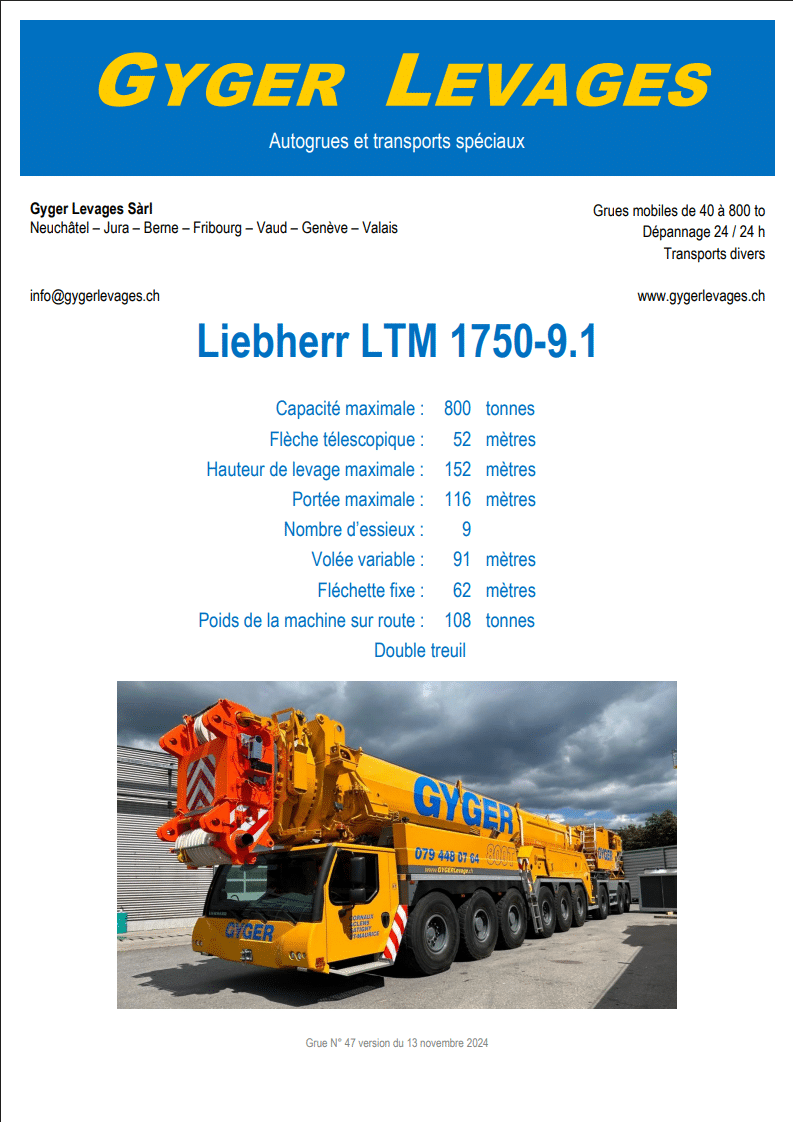 Image de la grue mobile télescopique 800 tonnes - LTM-1750-9.1