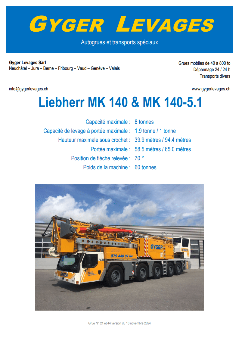 Image de Grues mobiles de construction MK 140 & MK 140-5.1